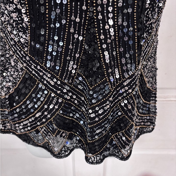 Macys 28th & Park Black Sequined Sheer Top New with all tags - Picture 5 of 12